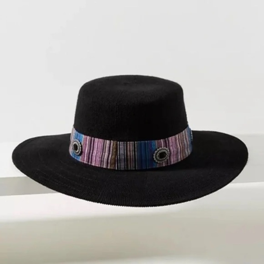 NWT Anthropologie Wyeth Western Trimmed Boater Hat - Picture 2 of 5